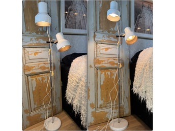 Golvlampa / Belid / Typ G115 / Vit / Vintage / Retro / 70-80 tal / 1 st