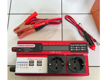 Power Inverter 12V till 230V med Dubbla Uttag och USB-portar
