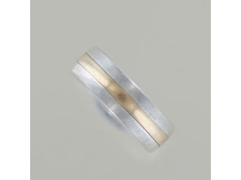 silverring med gulddetalj Ø 16,5 mm 925/1000 6gr