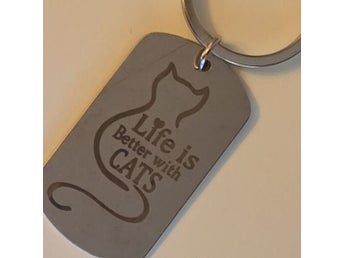 Nyckelring Life is better with cats