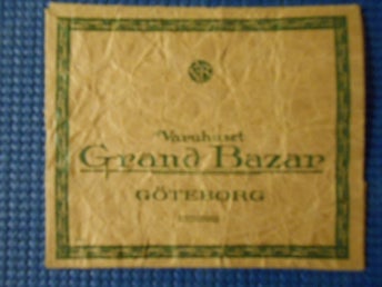 Liten papperspåse/kuvert Grand Bazar Göteborg