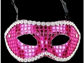 Mask maskerad maskeradmask utklädningskläder halvmask ROSA lätt att andas i JUL