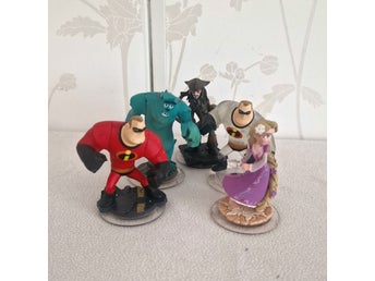 Disney Infinity figurer – 5 st (Sällsynt Crystal Mr. Incredible m.fl.)