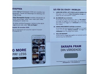 Enjoy Bonusguiden två för en på restauranger i Göteborg