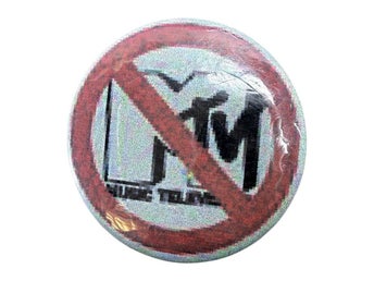 No MTV Badge Pin Metall Retro Musik TV Protest