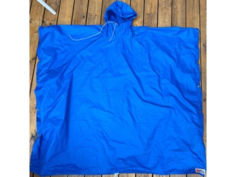 Vintage Fjällräven regnponcho blå – retro – original förvaringspåse