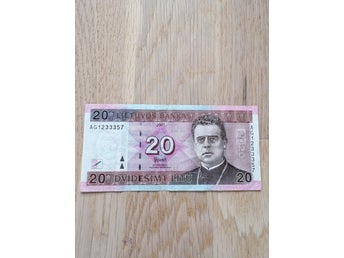 Litauisk sedel 20 Litu