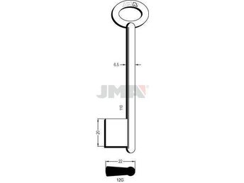 12G JMA/ /Kassaskåpsnycklar/Safe Key Blank