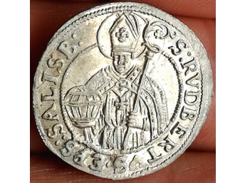 AUSTRIA. Bishopric of Salzburg. Max Gandalf von Kuenburg. 3 Kreuzer 1681