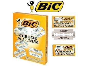 100 st. BIC Chrome Platinum rakblad, dubbel rakblad till säkerhetshyvlar