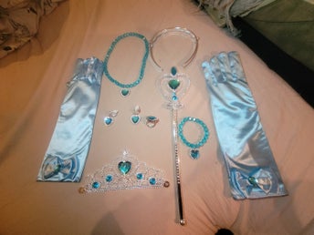 Disney frozen frost 2 Elsa cosplay set hanskar krona & smycken