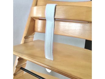NY BYGELREM (vit) ÄKTA LÄDER-REM till STOKKE Tripp Trapp barnstol.