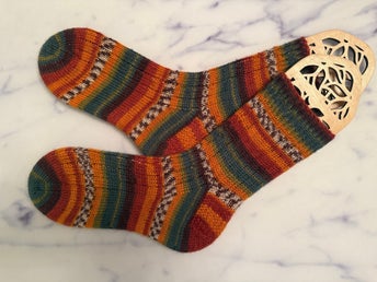 Handstickade sockor, strl 39-41