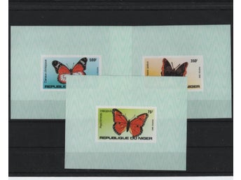 Niger 1983 Fjärilar insekter 5v i 5 block otandade