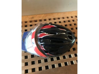 Cykelhjälm hjälm röd svart stl. 52-56 cm
