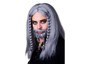 Pirat Peruk med Skägg Grå Silver Maskerad Halloween Ny