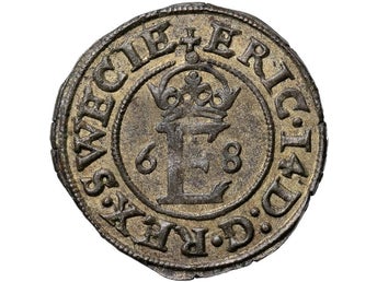 Erik XIV (1560–1568) – 1/2 Öre, Stockholm 1568 - Ett osedvanligt vackert ex.