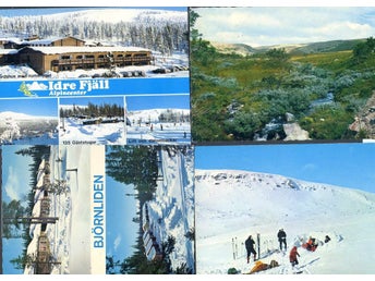 Idre 4vykort 1970(80)tal bla Björnliden och Alpincenter