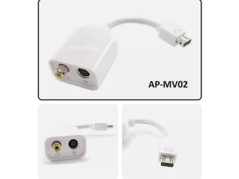 Mini-VGA Plug to S-Video & RCA Composite Mac to TV Adapter
