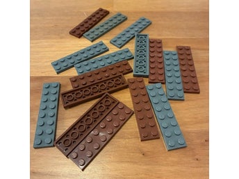 LEGO plattor i brunt och grått, 16st