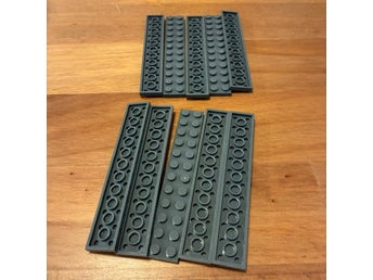 LEGO plattor 2x12 i mörkgrå färg, 10st