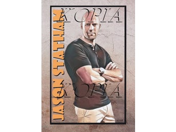 DIGITAL PORTRÄTT JASON STATHAM TECKNAD SKETCH-O-RAMA MÅLNING