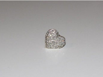 Silvrig hjärta ring strass stenar skimrande fin modern snygg reglerbar present