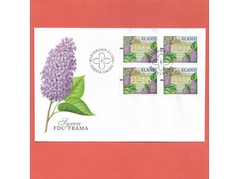 Åland FDC Automatmärken Syren 2.1.2002 vinjett