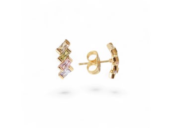 Charmiga 18k guldpläterade örhängen med en Snuggle of Glow KB172