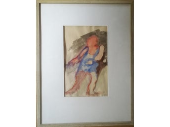 Pug (Sven Erik) Karlsson, 1934-1997, akvarell och blyerts, signerad.