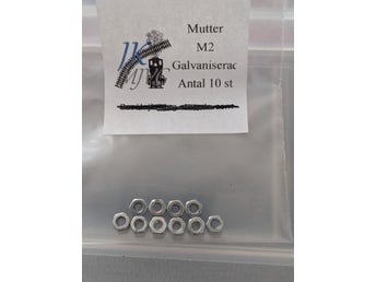 10 st Mutter M2 Galvad Gänga metrisk 2 mm 10 st