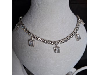 Bling- Drop halsband med glitriga stenar 40cm/4mm
