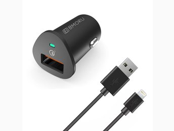 DELTACO billaddare, USB C, USB A och Quick Charge 3.0, 10,8A, silver DELTACO billaddare, USB C, USB A och Quick Charge 3.0, 10,8A, silver