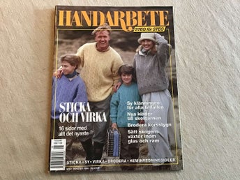 HANDARBETE STEG FÖR STEG NR 8 1994 med mönsterark,sticka sy virka