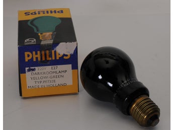 mörkrumslampa E27 220V gul-grön TYP.PF732E