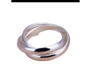 HELT NYTT! Ring pläterad med äkta silver 925, Storlek 9 ca 18-19 mm
