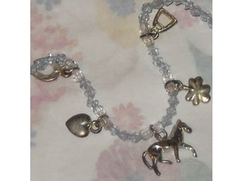 Unikt Armband Häst Berlocker Ljusa Pärlor Hästsko Hjärta Blomma Stigbygel