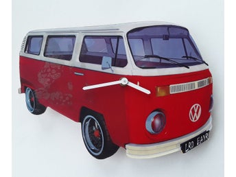 Klocka / Väggklocka - Folkabuss / Volkswagen VW - Retro Vintage