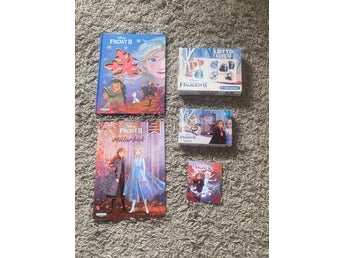 Disney Frost/Frozen II Paket; Stor Bok + 2 Spel ** NY ** Målarbok + Mini Bok