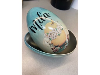 Plåt påskägg med namn - Mila