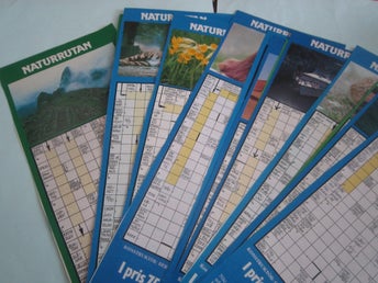 15 STYCKEN KORSORDSBLAD - OLÖSTA - NATURRUTAN - FRÅN TIDNINGAR