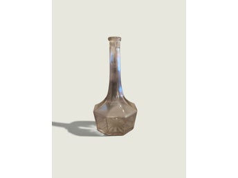 Vintage Hexagonal Pressed Glass Decorative Bottle