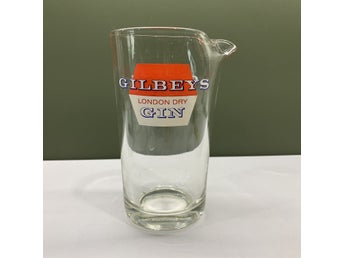Gilbeys London Dry Gin Liten Kanna Glas Tillbringare Drinkmixer Retro Bar