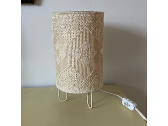 Bordslampa Näversöm Beige 50-60 tal