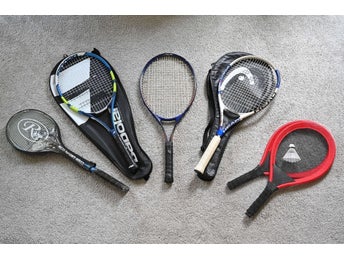 Diverse tennis- och badmintonracketar