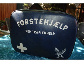 Vintage Falck första hjälpen-väska – 100% komplett och oanvänd skick!