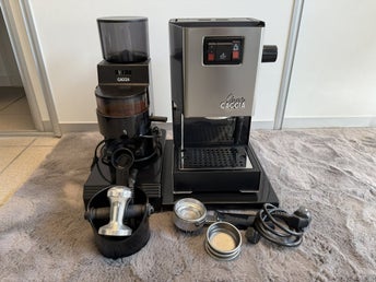 Gaggia Classic kaffemaskin och Gaggia MDF kaffekvarn