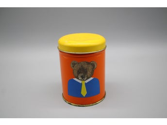 Vintage Plåtburk med Nallebjörn - Retro