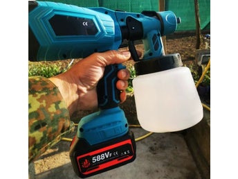 1200ml/min 1500W sladdlös elektrisk sprutpistol, bärbar färgspruta,3 olika lägen