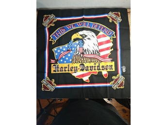 Rare Vintage Harley-Davidson svart bandana